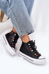 Leather High Top Sneakers Women GOE RR2N4101 Black