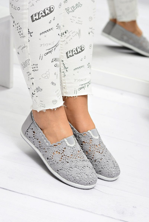 Lace Grey Women's Ballerinas Little Sugar