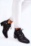 Women's Boots With A Crocodile Pattern Black Farrah