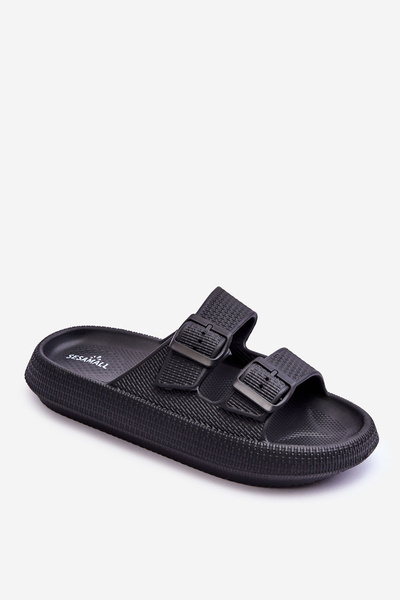 Women's Foam Sandals With Stripes Black Sharmen