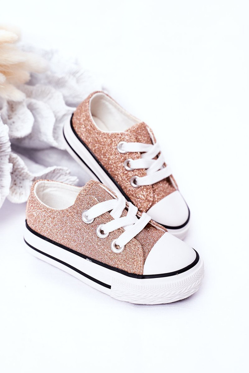 Children's Glitter Sneakers Rose Gold Bling-Bling