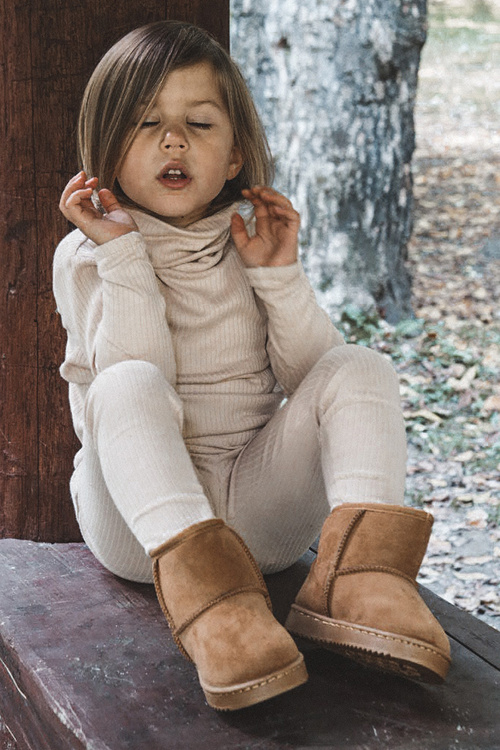 Kids' Warm-up Snow Boots Khaki Gooby