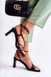 Classic Lacquered Sandals On Heel Black Milani