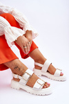 Leather Comfortable Sandals White Alayah