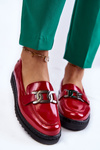 Lacquered Moccasins On A Platform Red Abisso