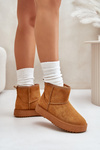 Womens Snow Boots On Platform Made Of Eco Suede Camel Atteria