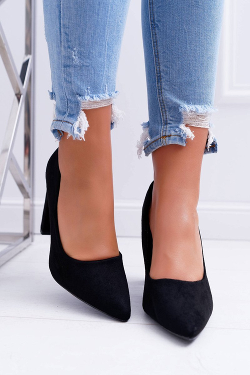 Women's Stiletto pumps Suede Black Strawberry