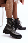Leather Women's Boots Workery With Decoration Zazoo 1757 Black