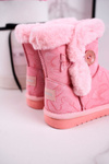 Children's Snow Boots With Fur And Button Pink Kawai