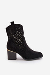 Lace-up ankle boots with eco suede upper, zip closure black Sevana