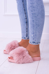 Lu Boo Women's Fur Flip Flops Pink Fur XXL