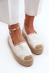 Women's White Lace Platform Espadrilles Elarose