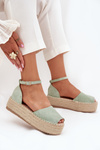 Women's platform espadrilles with weaving mint Selise