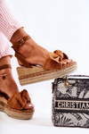 Sandals Suede Wedge Camel Natina