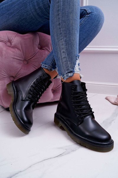 Women's Trapper Boots Glans Big Star Leather Black EE274001