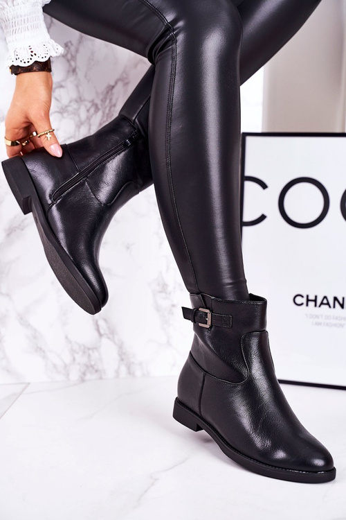 Women's Insulated Boots With Buckle Black Halfway