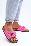 Women's Slippers With Shiny Bow Pink Cristina
