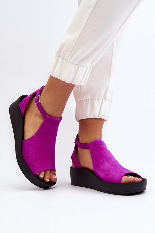 Sandały Damskie Zamsz Fuksja Zazoo 2914