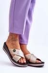 Women's Platform Slippers With Decoration gold Brooklyn