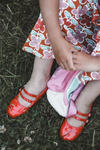 Red Patent Leather Children's Ballerina Flats with Straps Margenis