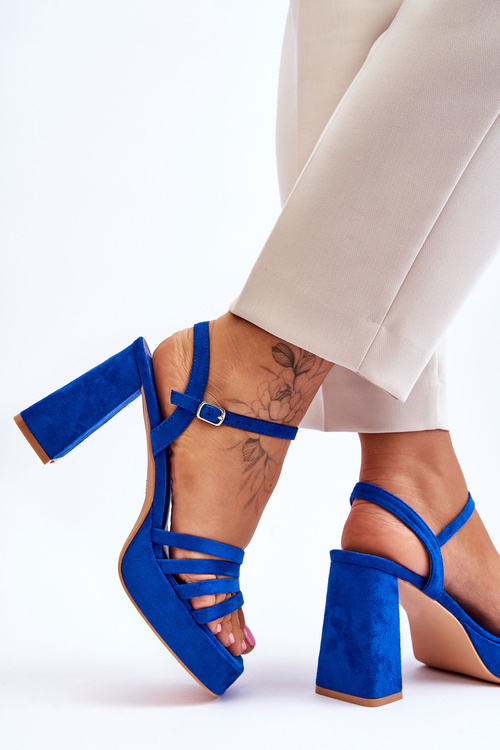 Women's Suede Platform Sandals Blue Verda