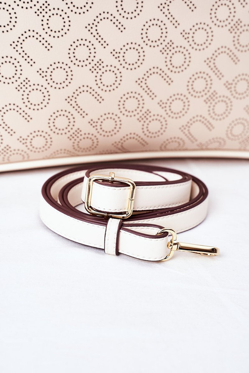 Openwork Shopper Shoulder Bag NOBO K3160 Beige