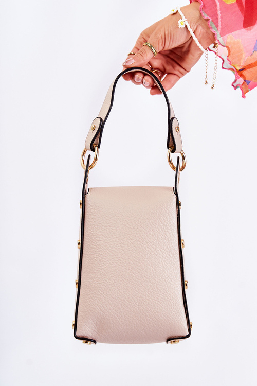 Torebka Mała Damska Ozdoba Beżowa Ellies