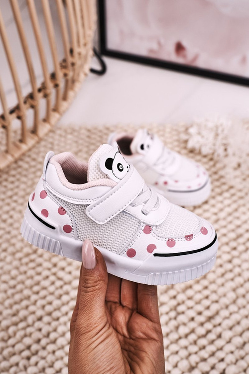 Children's Sport Shoes With Panda White Pink Chico