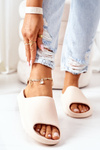 Rubber Platform Slippers Nude Squishy