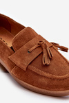 Men's Suede Loafers Shoes Zazoo 1566 Brown