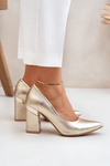 Leather pumps Lewski 3117 gold