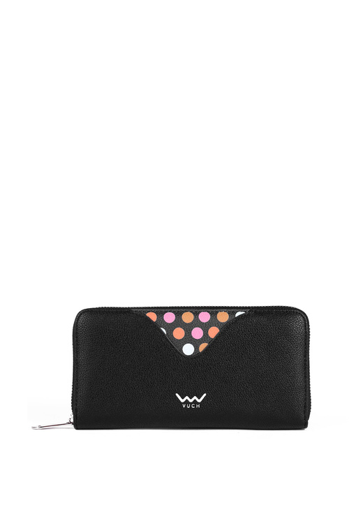 Large Zip Wallet with Dots Black Reine