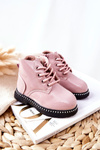 Leather Children's Boots Lacquered Pink Maris