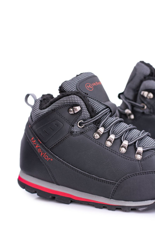 Black Men's Trekking Shoes Insulated With Fleece Reflex