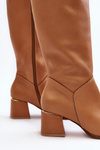 Women's Leather Boots on Heel Camel Lewski 2928/B/2
