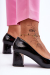 Elegant Lacquered Pumps On Heel Black Emma