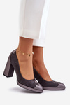 Suede Pumps On Heel Brown Laura Messi 2702