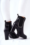 Stiletto Booties With Rhinestones Black Wissey