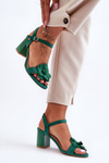Suede Sandals with Flower S.Barski 04 Green