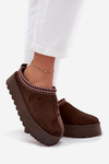 Low Women's Snow Boots with Embroidery on Platform Chocolate Narirya