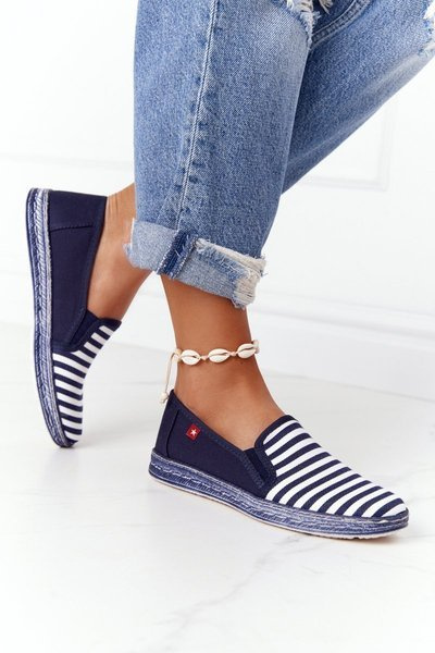 Espadryle Big Star Granatowo-Białe HH276002