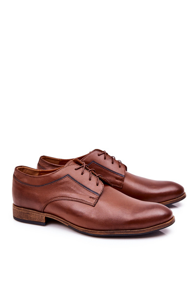 Elegant Leather Bednarek Shoes 684 Brown