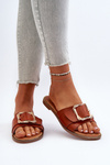 Women's sandals with strap and buckle Camel Opahiri