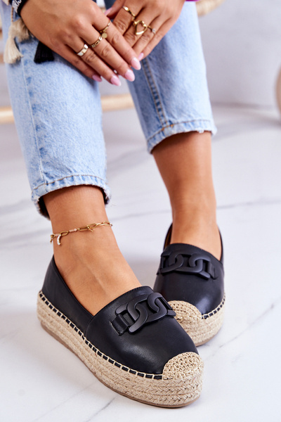 Classic Espadrilles On The Platform Black Julianne