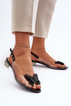 Transparent Sandals with Decorations Black SBarski MR1037-05