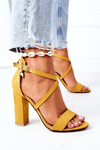 Suede High Heel Sandals Yellow Dance With Me