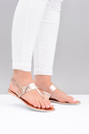 Lu Boo | Mirror Sandals Gold Pink Flip Flops II-GAT Nora