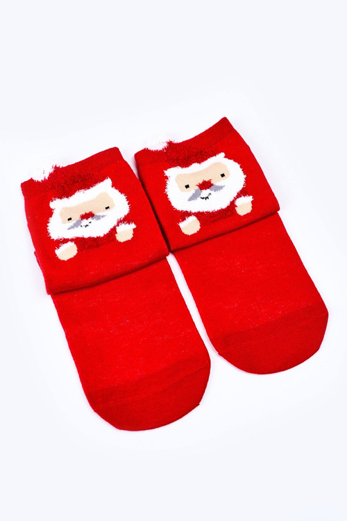 Women's Christmas Santa Claus Socks COSAS Red