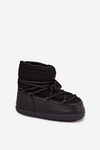 Women's Snow Boots with Sheepskin Type Fur Laced Black Belira