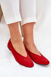 Classic Ballet Flats Made Of Eco Suede Red Osallin